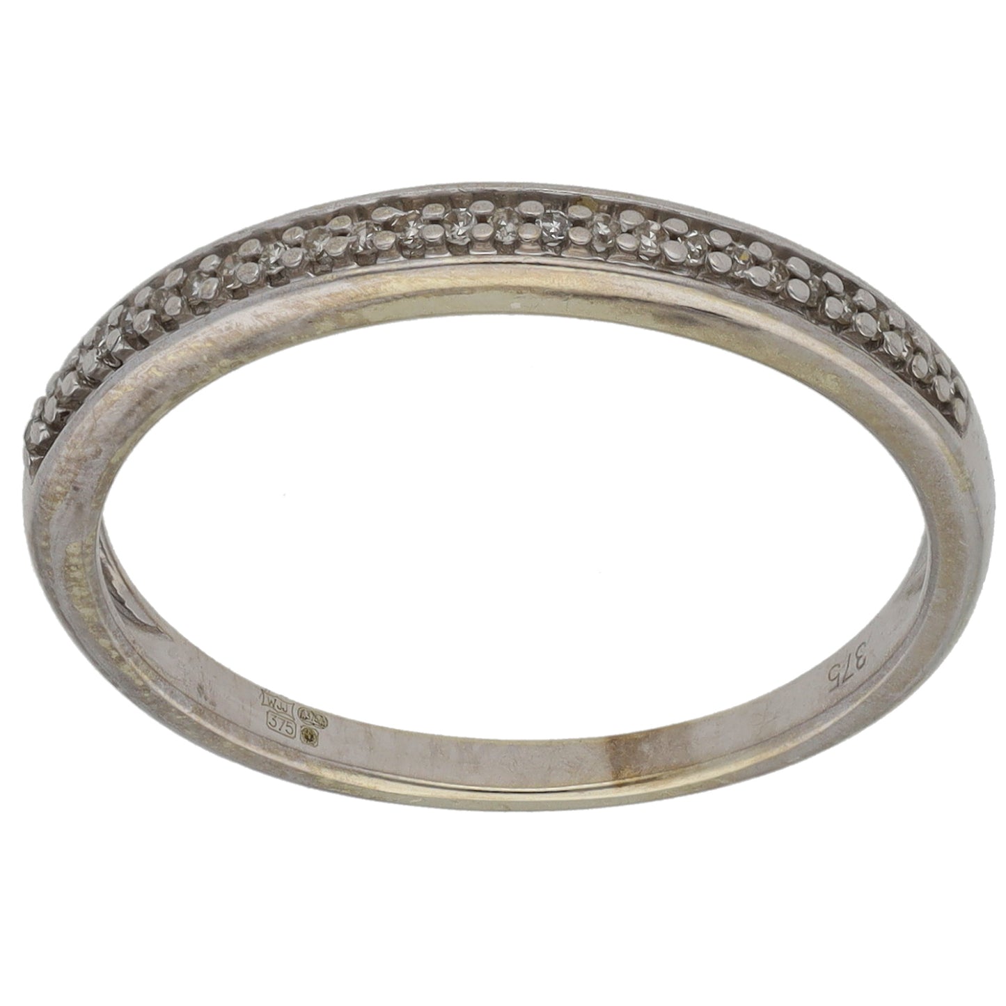 9ct White Gold 0.14ct Diamond Half Eternity Ring Size M