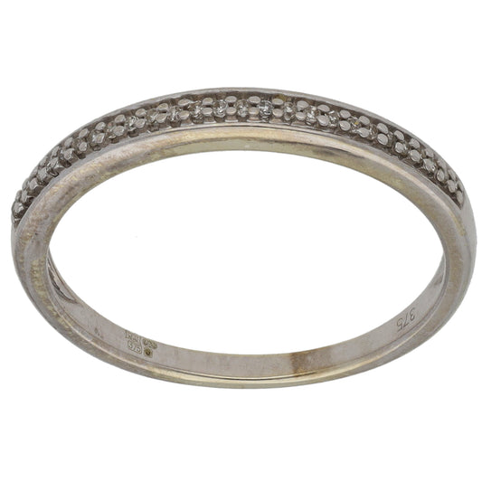 9ct White Gold 0.14ct Diamond Half Eternity Ring Size M