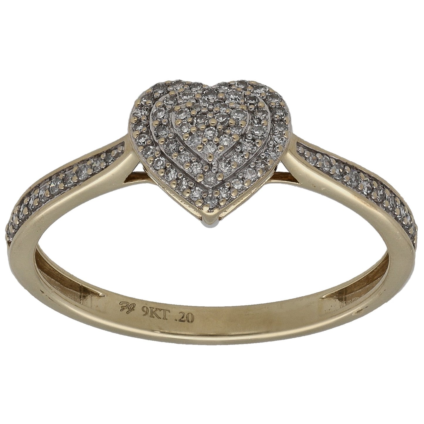 9ct Gold 0.185ct Diamond Cluster Ring Size R