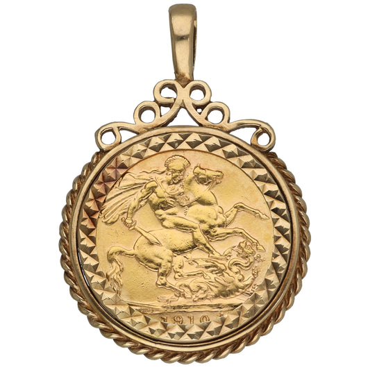 9ct Gold Full Sovereign Coin Pendant
