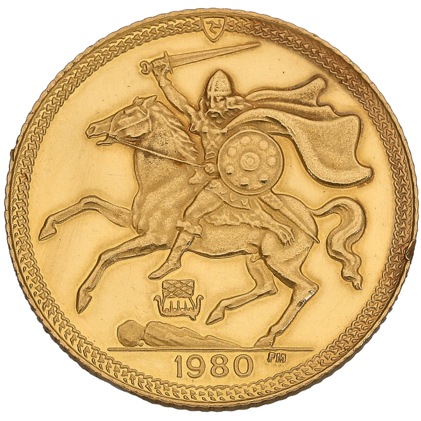 22ct Gold Isle Of Man Half Sovereign Coin 1980