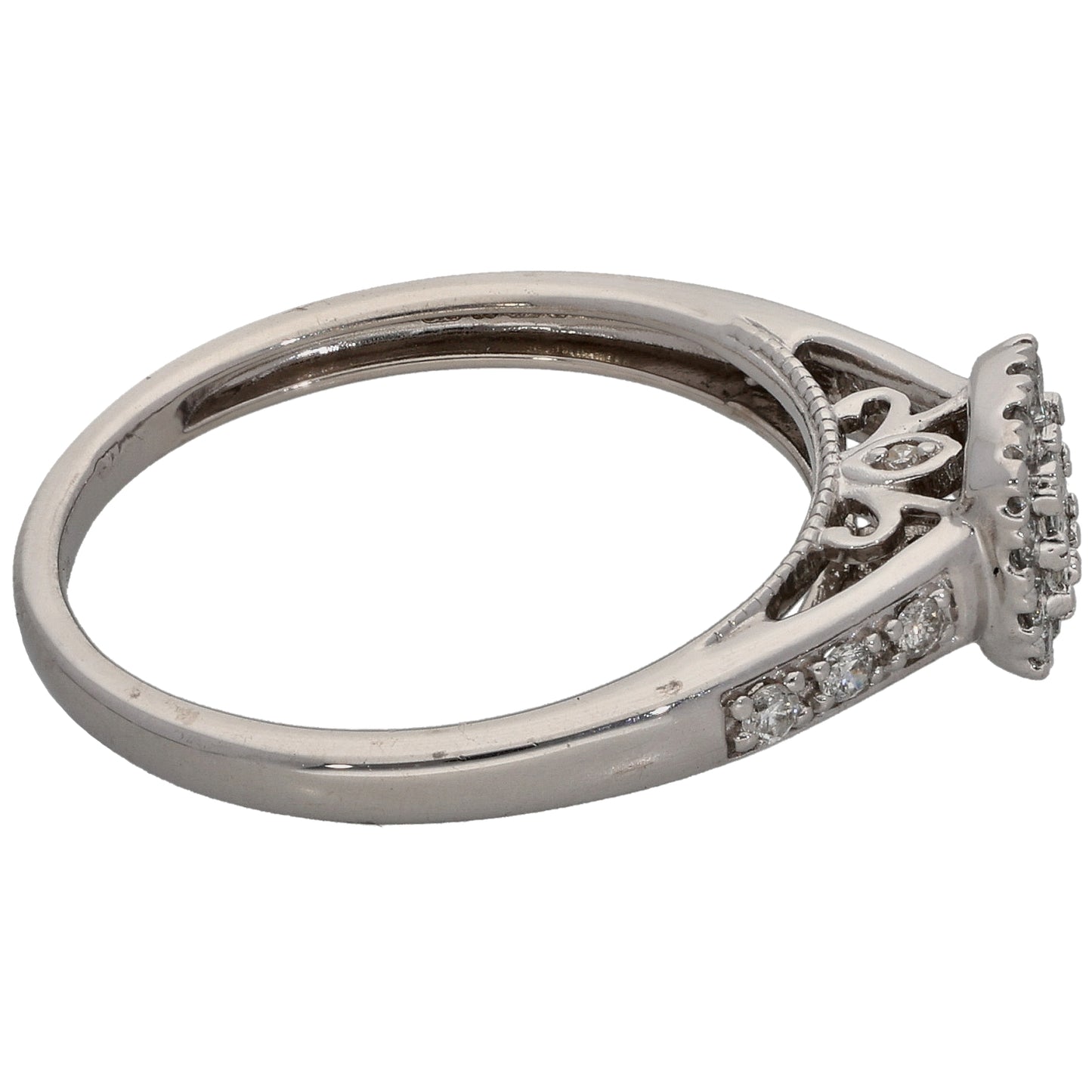 9ct White Gold 0.33ct Diamond Dress/Cocktail Ring Size M