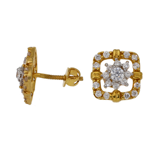 22ct Gold Cubic Zirconia Stud Earrings