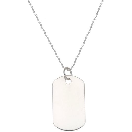 New Sterling Silver Dog Tags Pendant With Chain 24"
