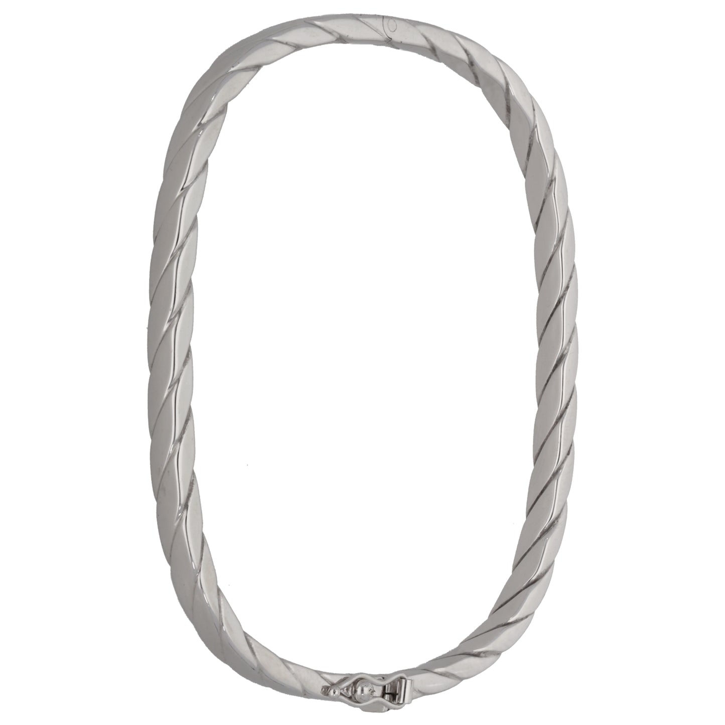 9ct White Gold Hinged/Clasp Bangle