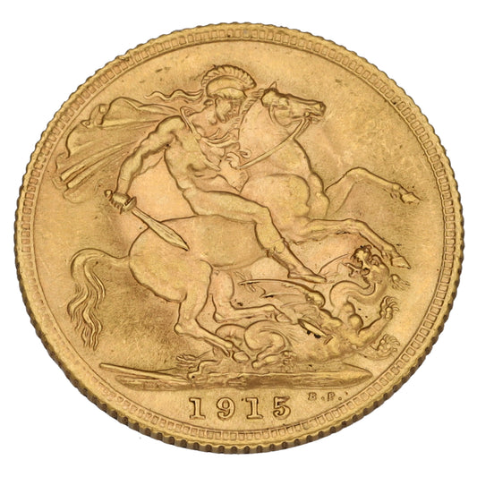 22ct Gold King George V Full Sovereign Coin 1915