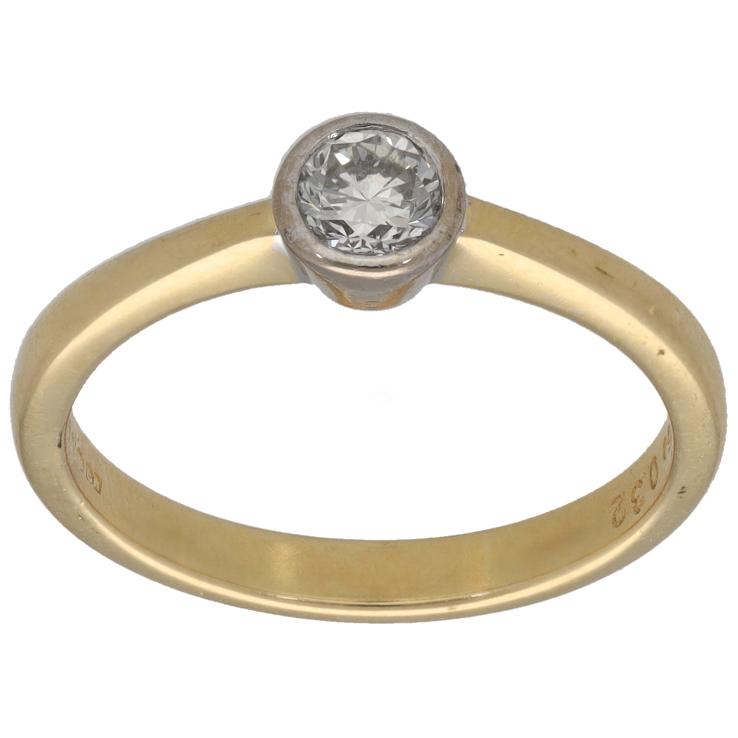 18ct Gold 0.32ct Diamond Solitaire Ring Size N