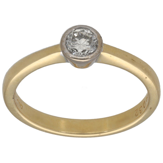 18ct Gold 0.32ct Diamond Solitaire Ring Size N