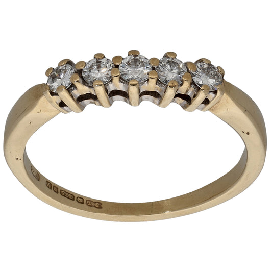 9ct Gold 0.20ct Diamond Half Eternity Ring Size L
