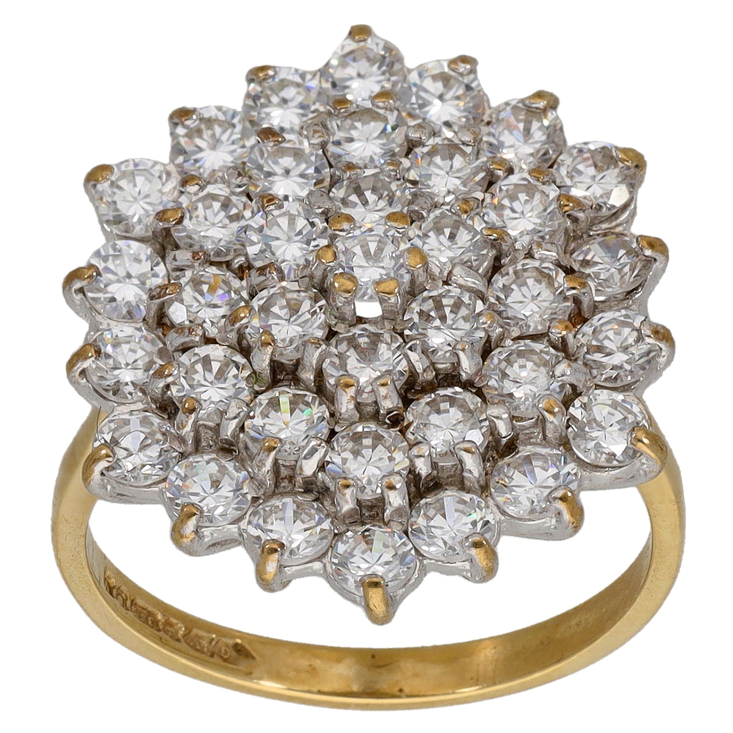 9ct Gold Cubic Zirconia Dress/Cocktail Ring Size M