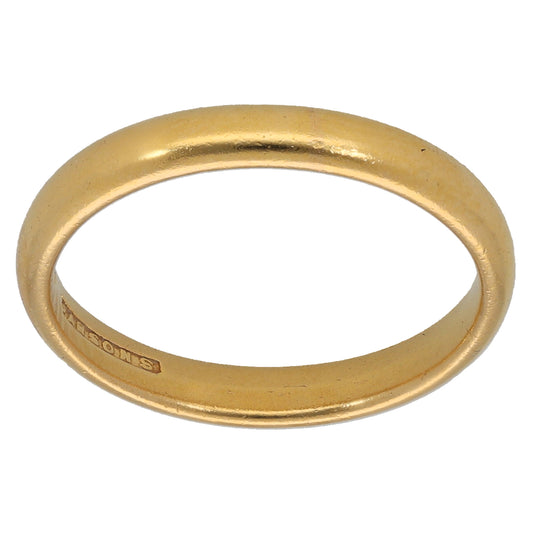 22ct Gold Plain Wedding Ring Size Q
