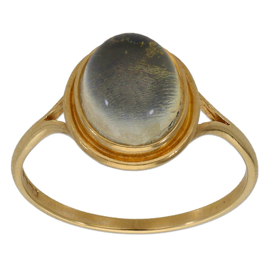 9ct Gold Imitation Single Stone Ring Size O