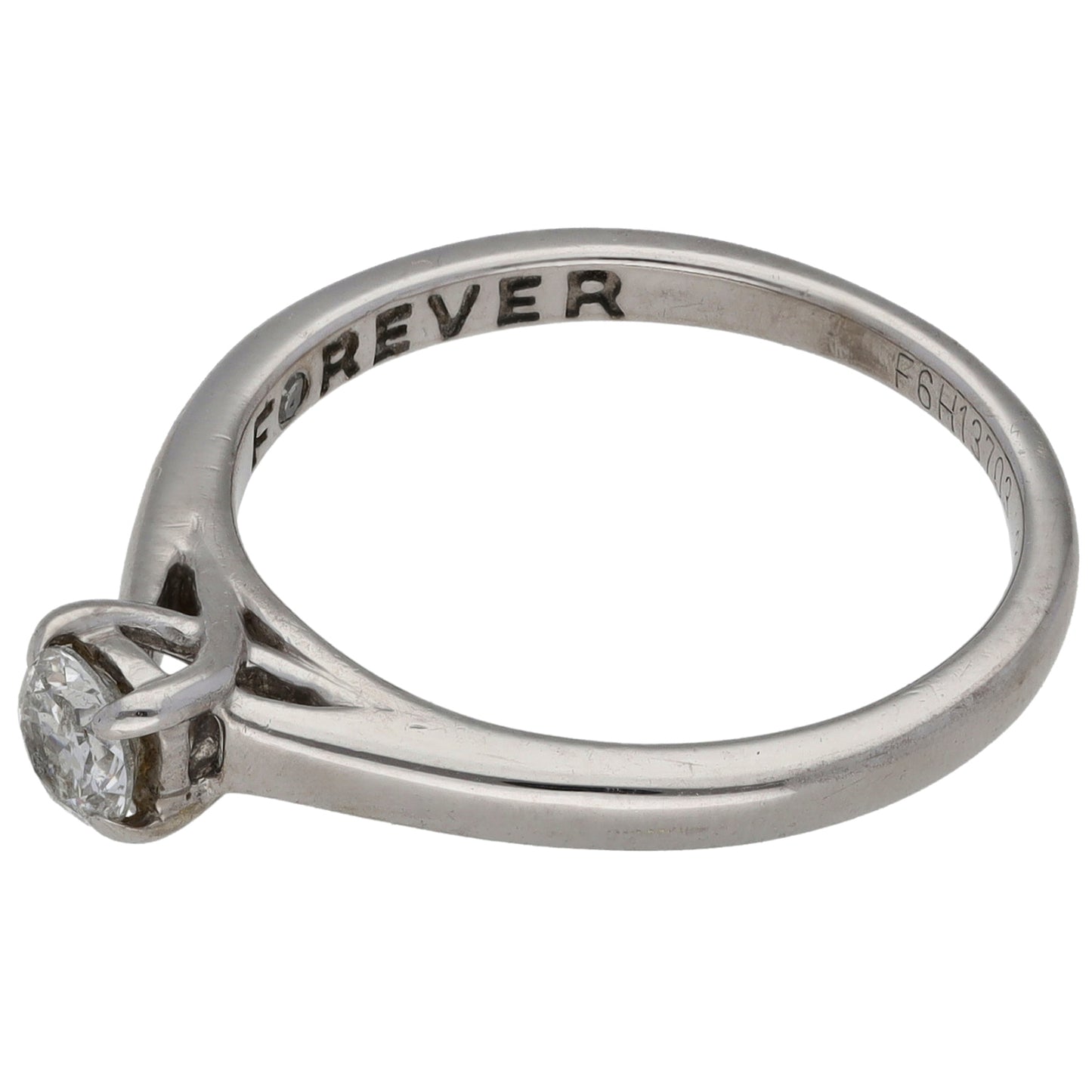 9ct White Gold 0.28ct Diamond Solitaire Ring Size N