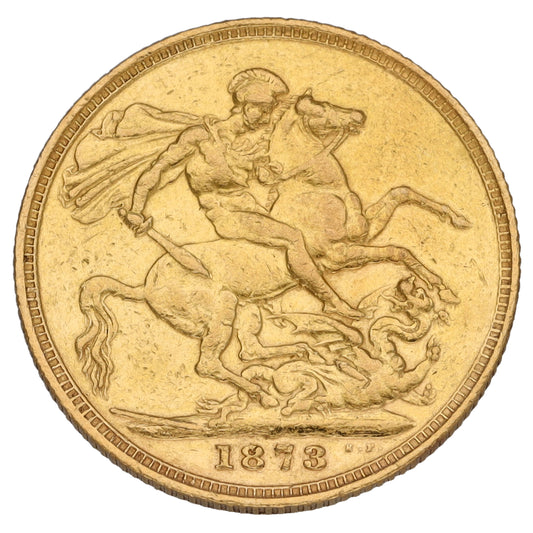22ct Gold Queen Victoria Full Sovereign Coin 1873