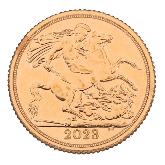22ct Gold King Charles III Half Sovereign Coin 2023