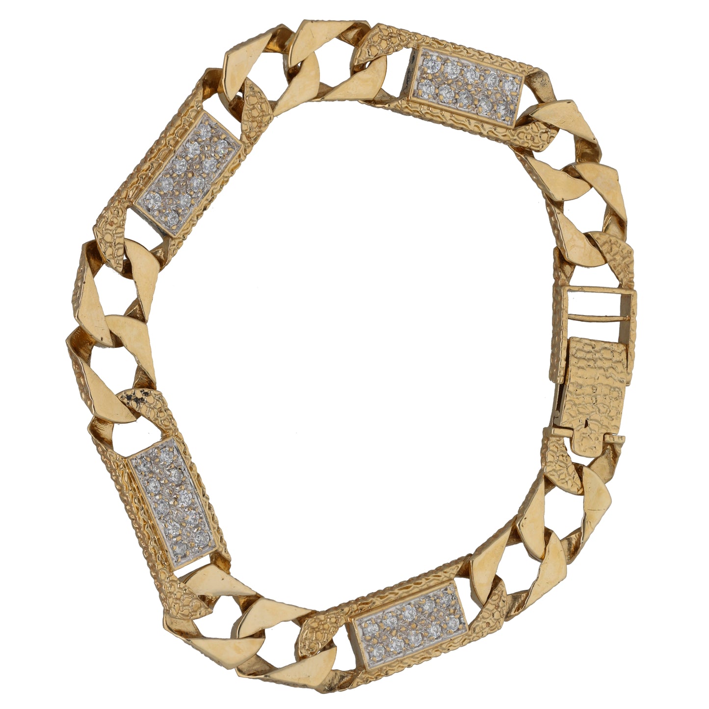 9ct Gold Cubic Zirconia Curb Bracelet