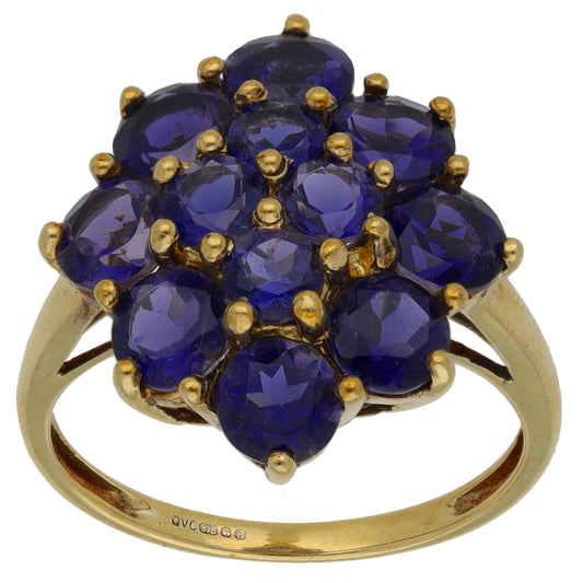 9ct Gold Iolite Dress/Cocktail Ring Size S