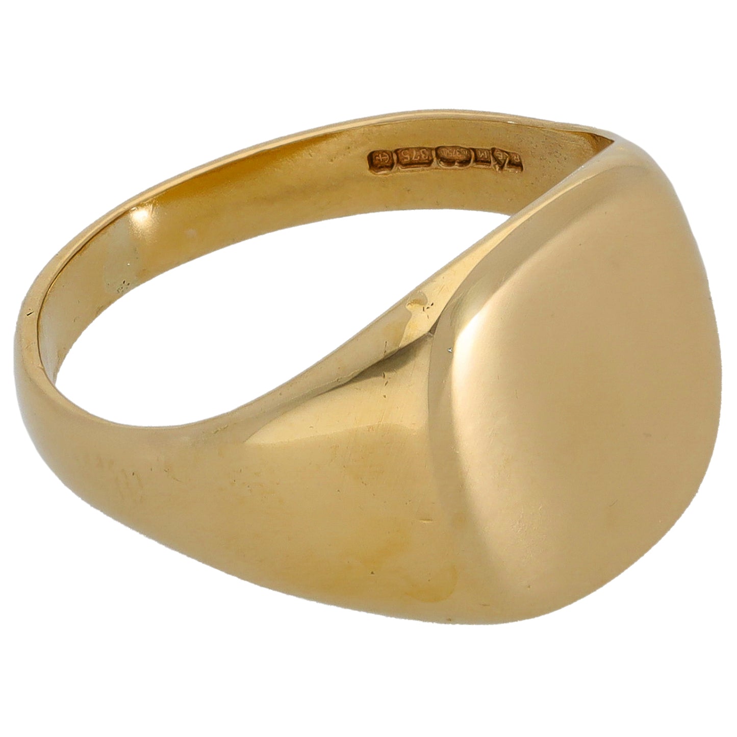 9ct Gold Plain Signet Ring Size M