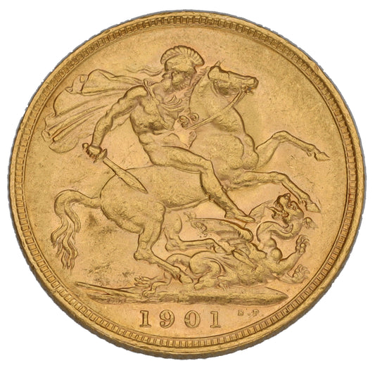 22ct Gold Queen Victoria Full Sovereign Coin 1901