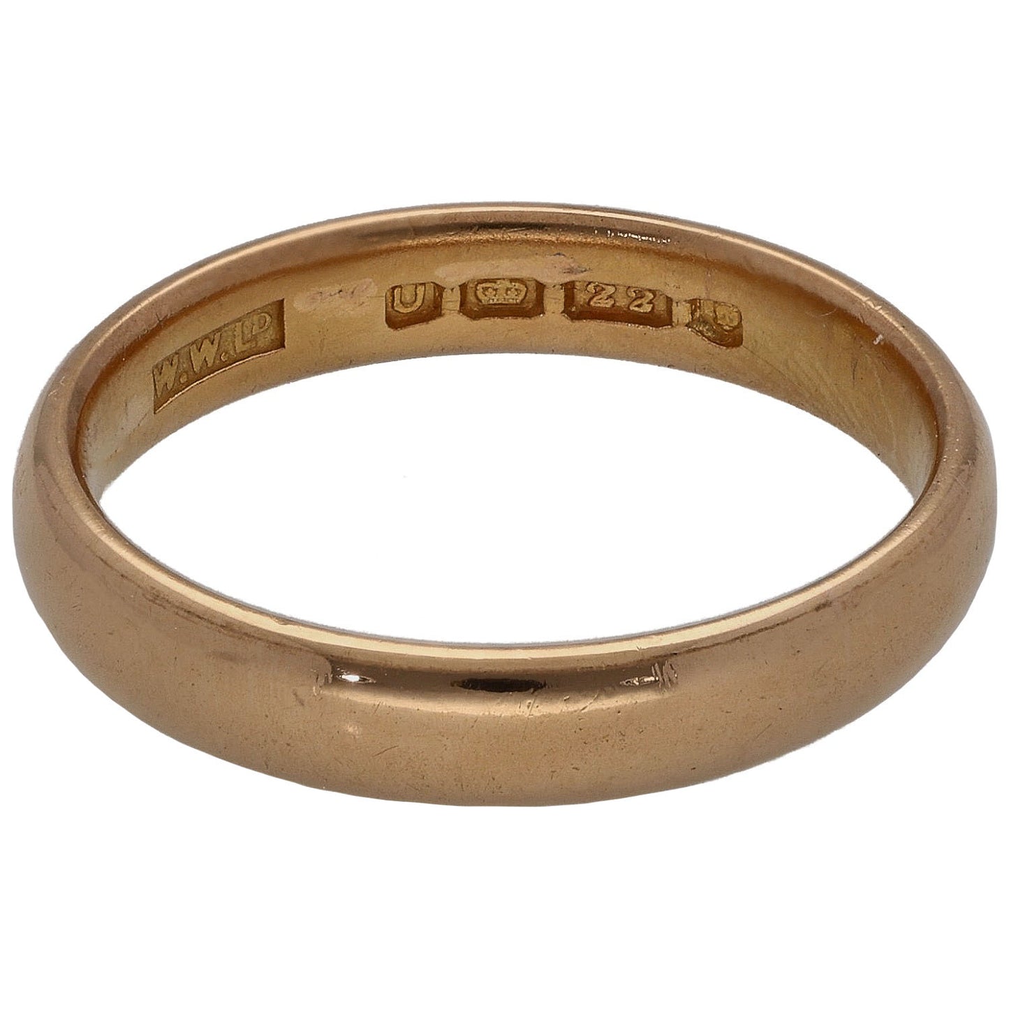 22ct Gold Plain Wedding Ring Size M