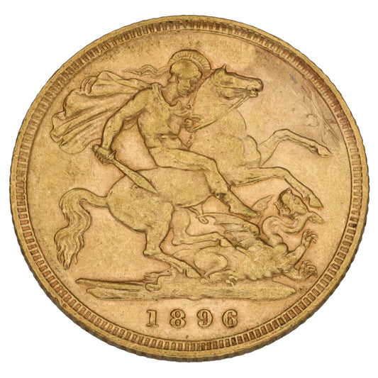 22ct Gold Queen Victoria Half Sovereign Coin 1896