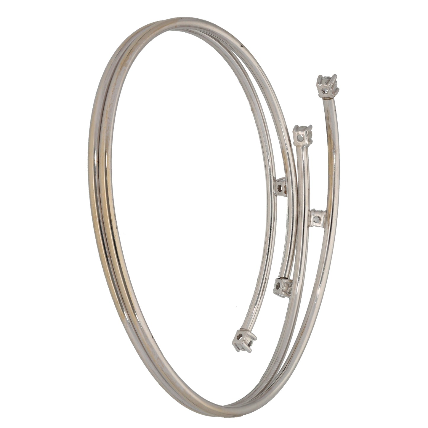 9ct White Gold Cubic Zirconia Alternative Bangle