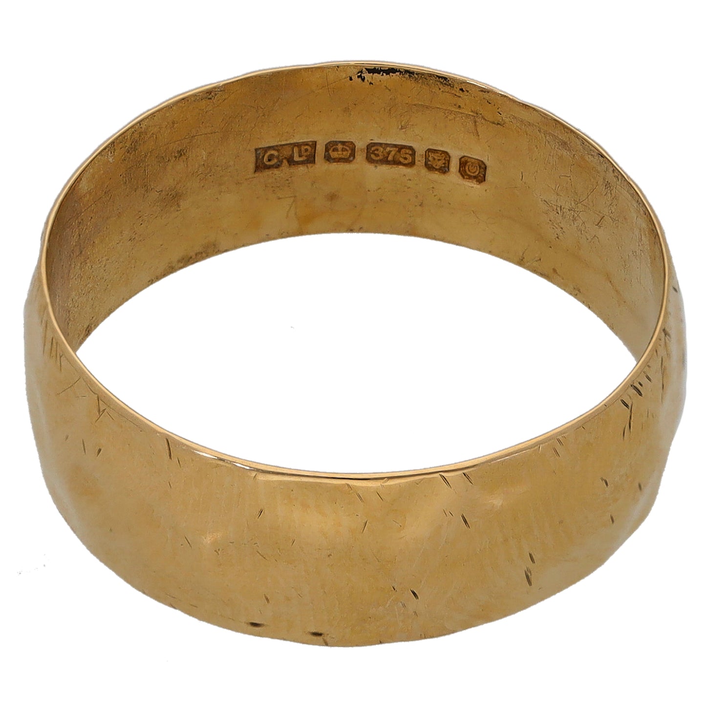 9ct Gold Patterned Wedding Ring Size O