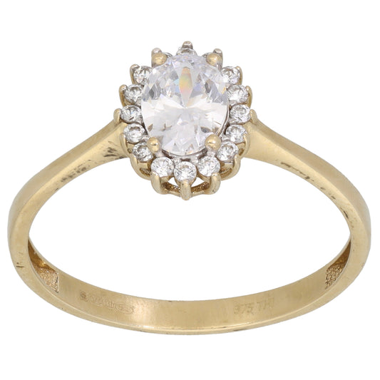 9ct Gold Cubic Zirconia Cluster Ring Size S