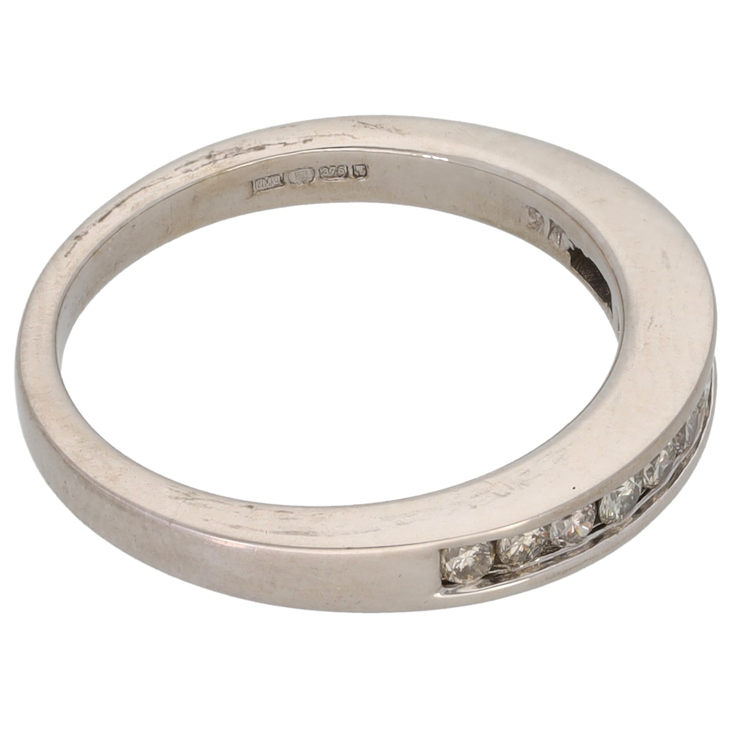 9ct White Gold 0.25ct Diamond Half Eternity Ring Size L