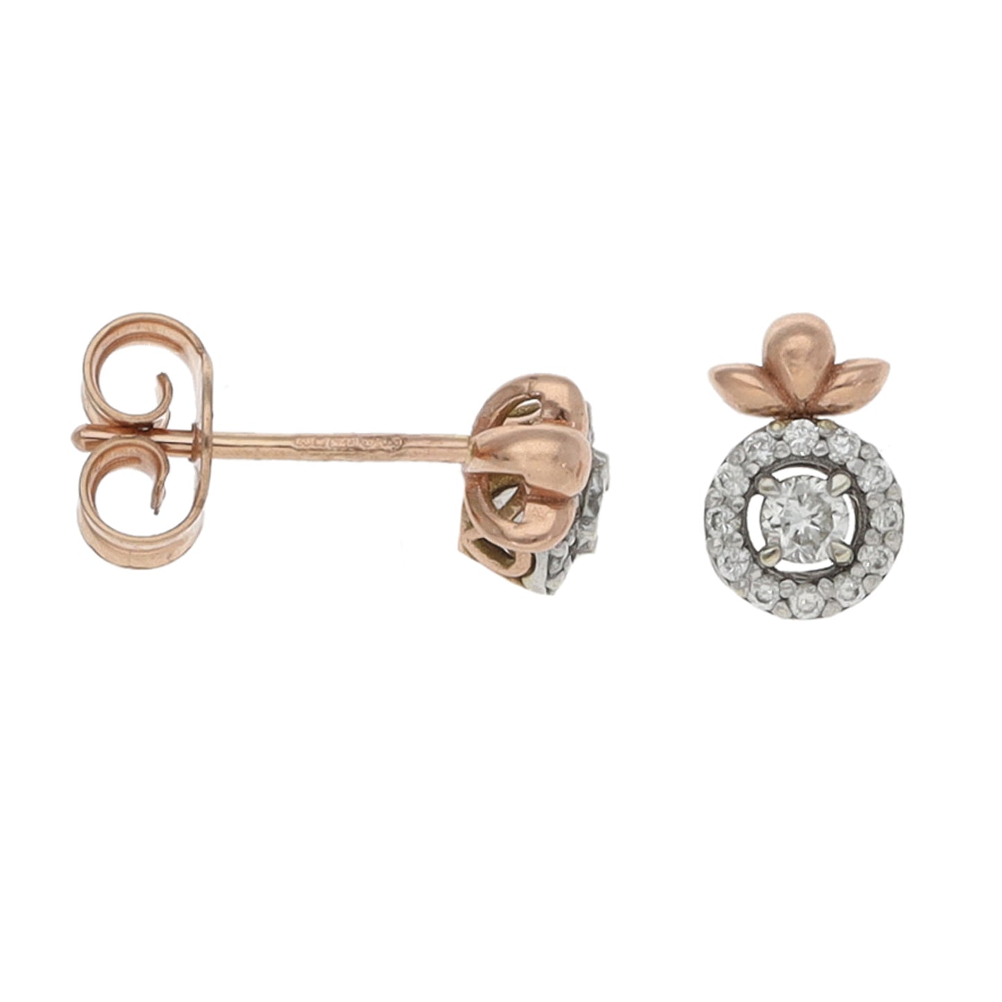 9ct Rose Gold 0.22ct Diamond Cluster Earrings