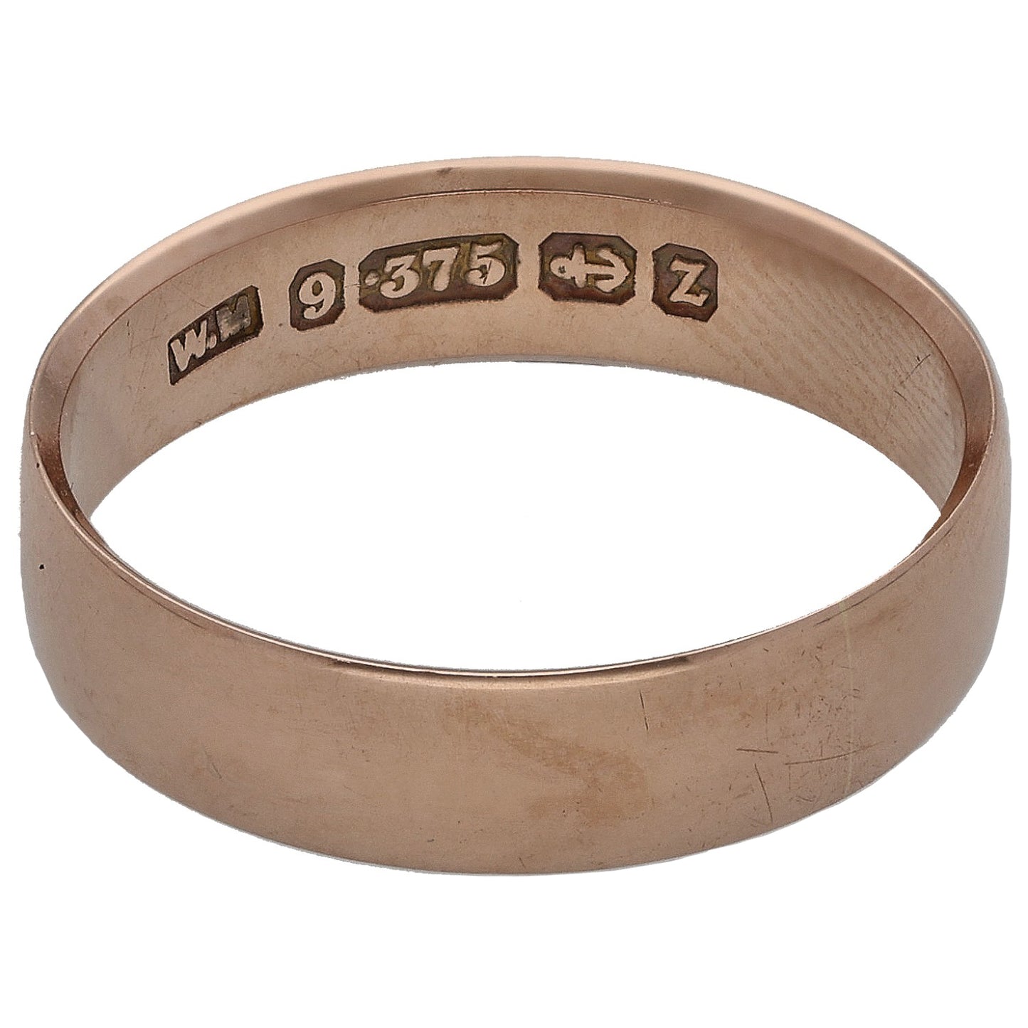 9ct Rose Gold Plain Wedding Ring Size N