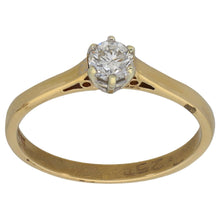 Load image into Gallery viewer, 9ct Gold 0.25ct Diamond Solitaire Ring Size L
