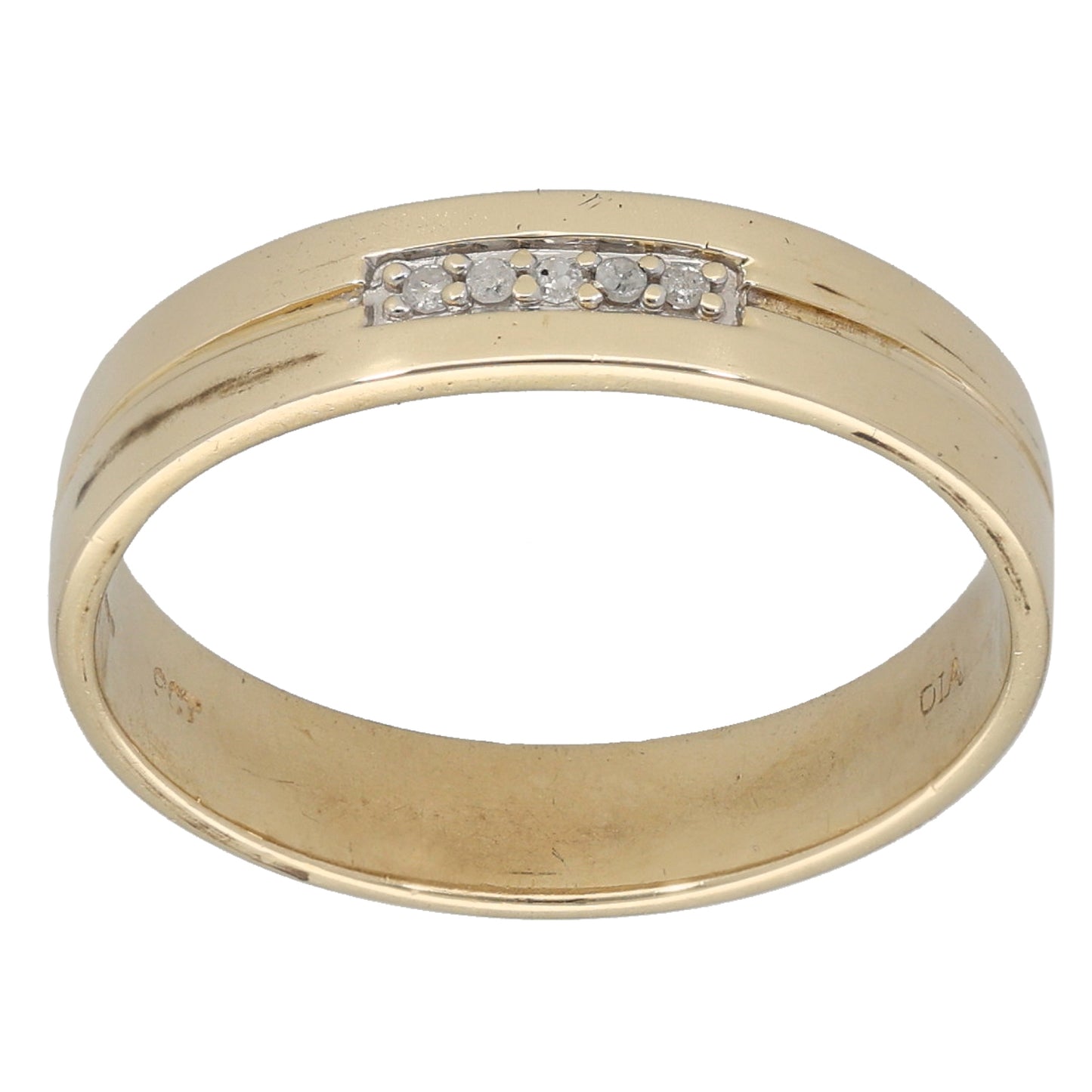 9ct Gold 0.025ct Diamond Half Eternity Ring Size O