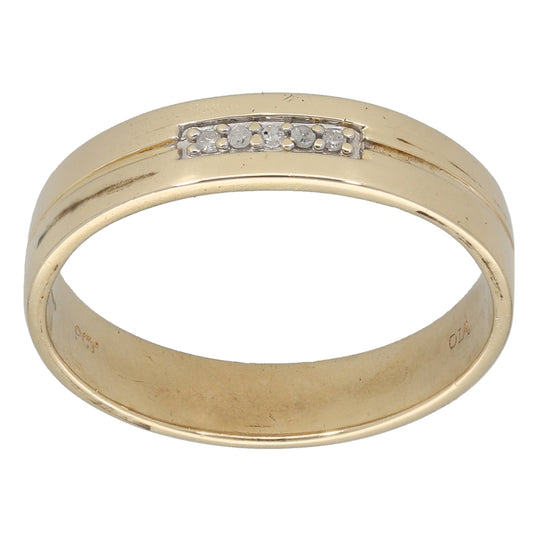 9ct Gold 0.025ct Diamond Half Eternity Ring Size O
