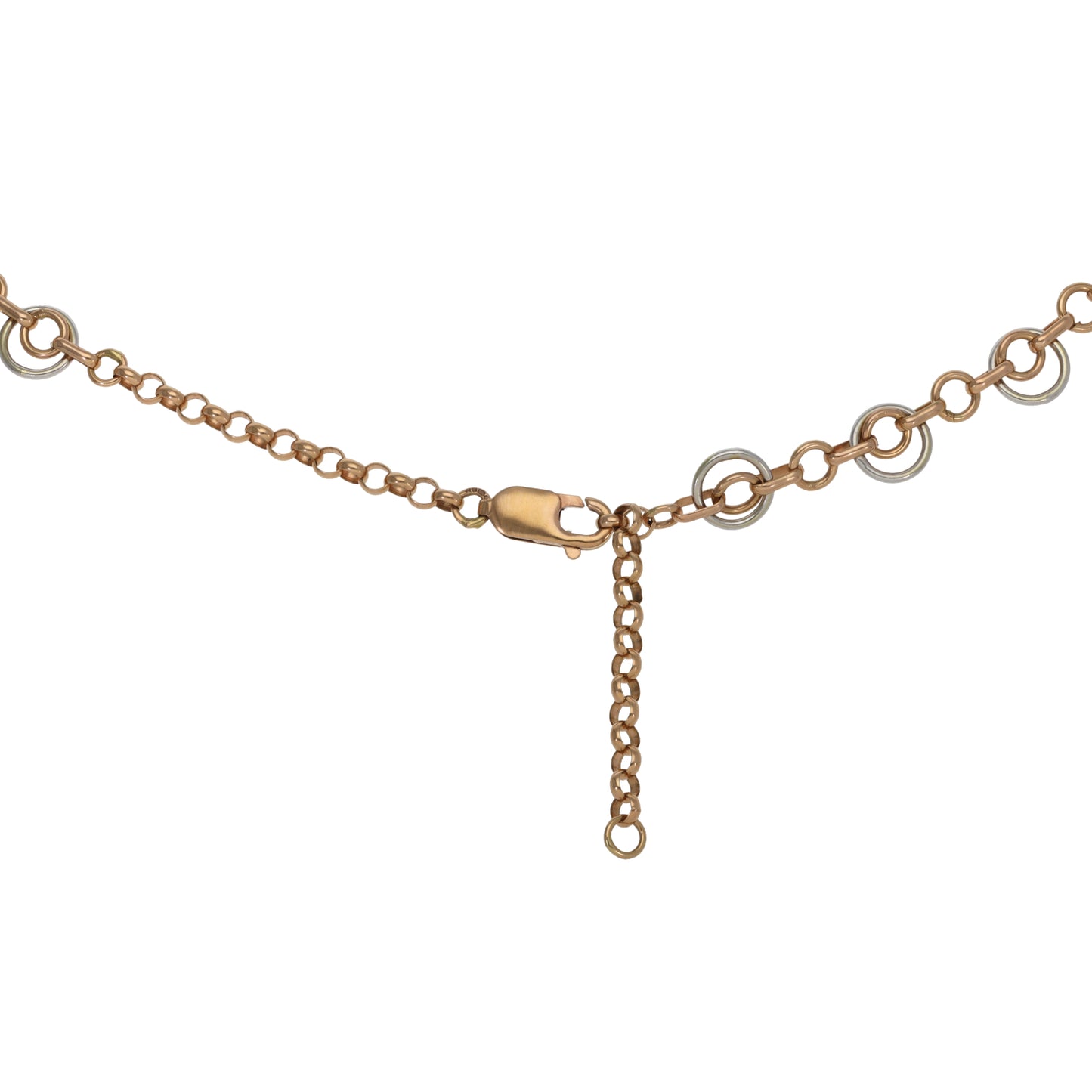 9ct Bi-Colour Gold Fancy Necklace 16"