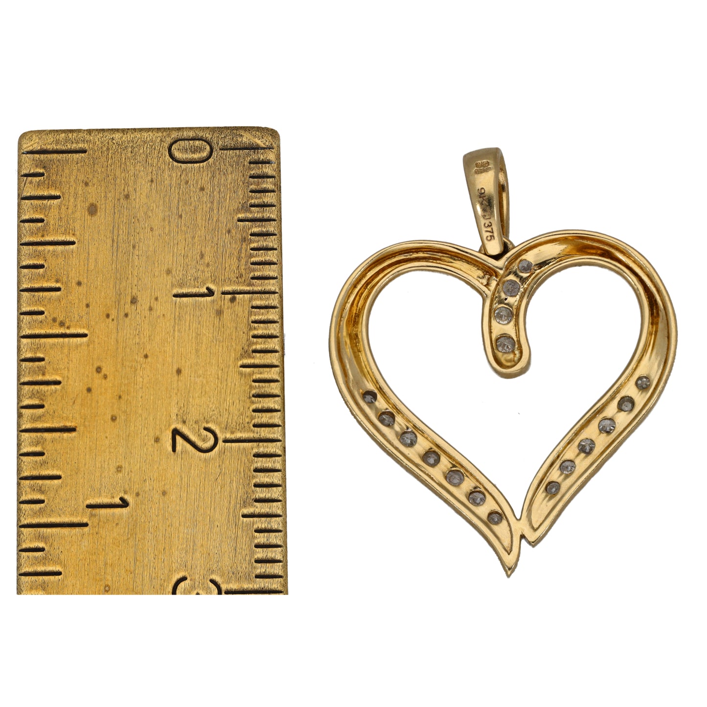 9ct Gold 0.27ct Diamond Heart Pendant