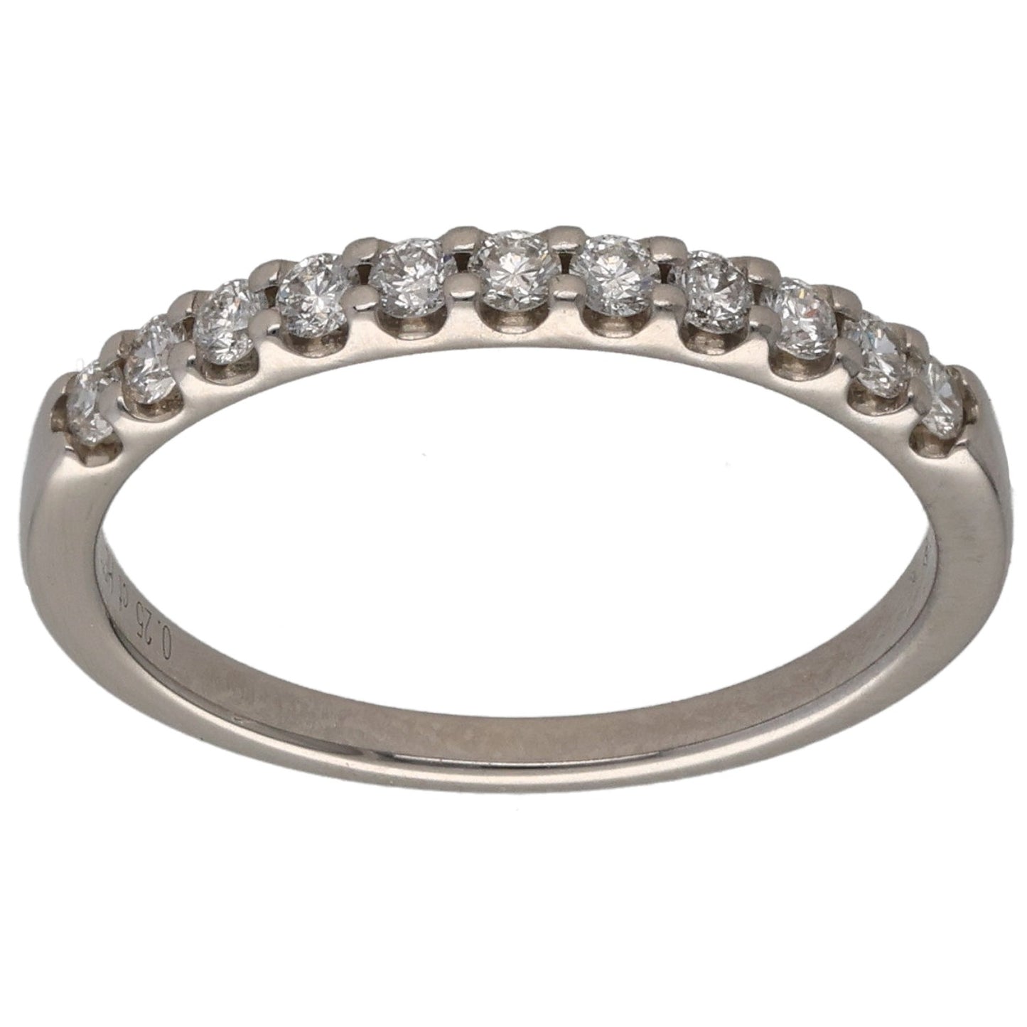 Platinum 0.25ct Diamond Half Eternity Ring Size L