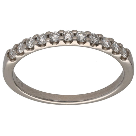 Platinum 0.25ct Diamond Half Eternity Ring Size L