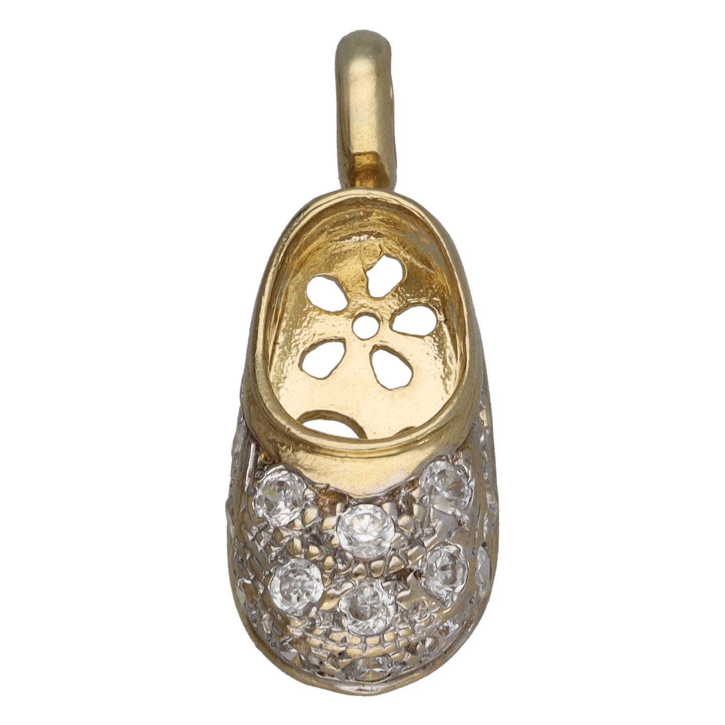 9ct Gold Cubic Zirconia Baby Shoe Pendant