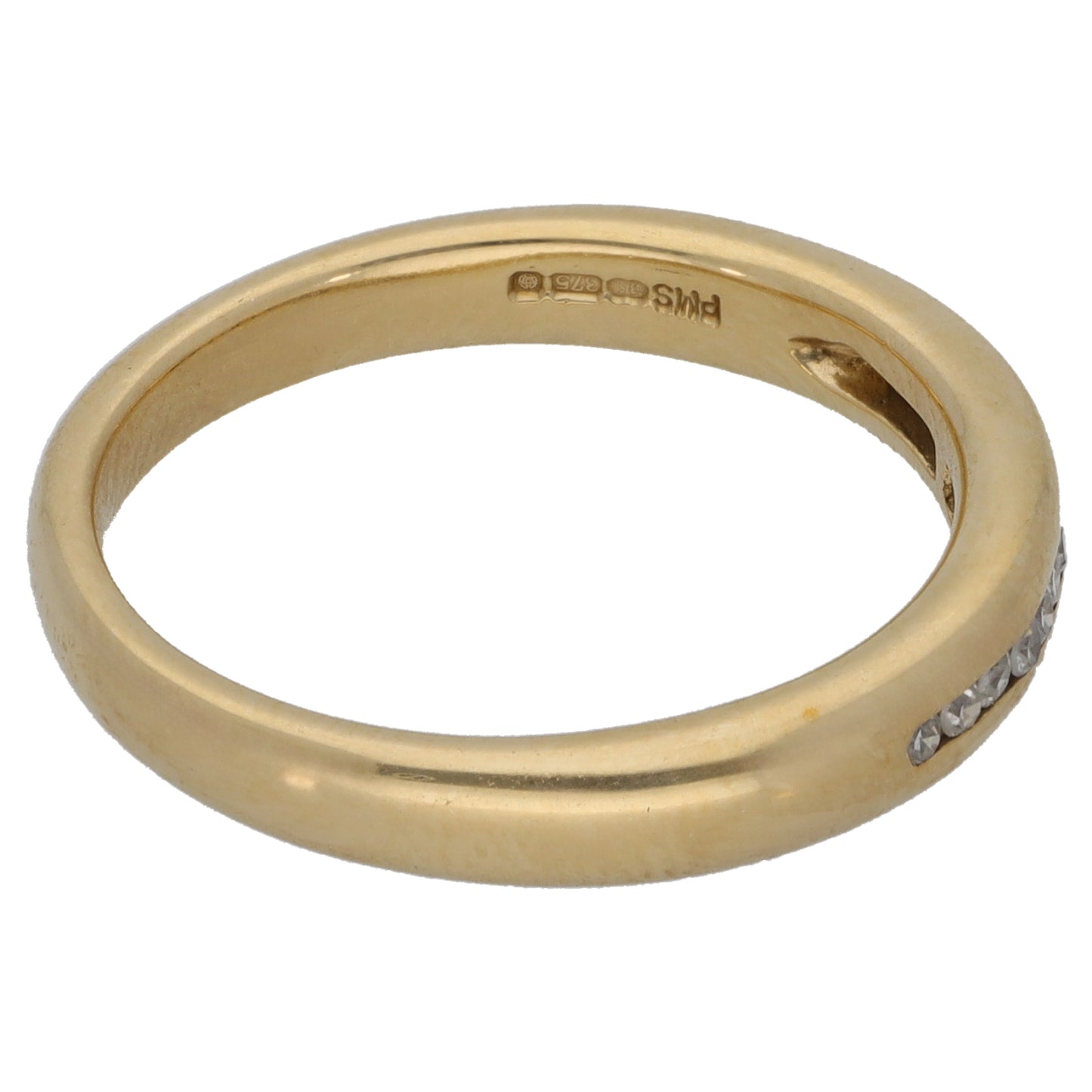 9ct Gold 0.065ct Diamond Half Eternity Ring Size O