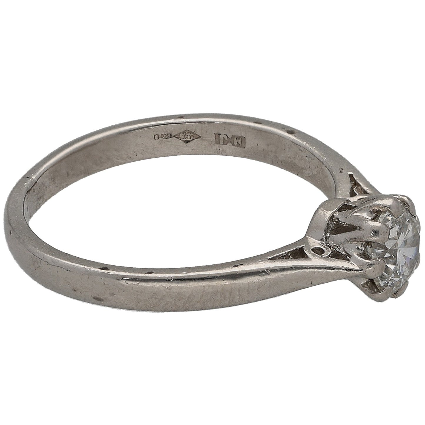 Platinum 0.50ct Diamond Solitaire Ring Size L
