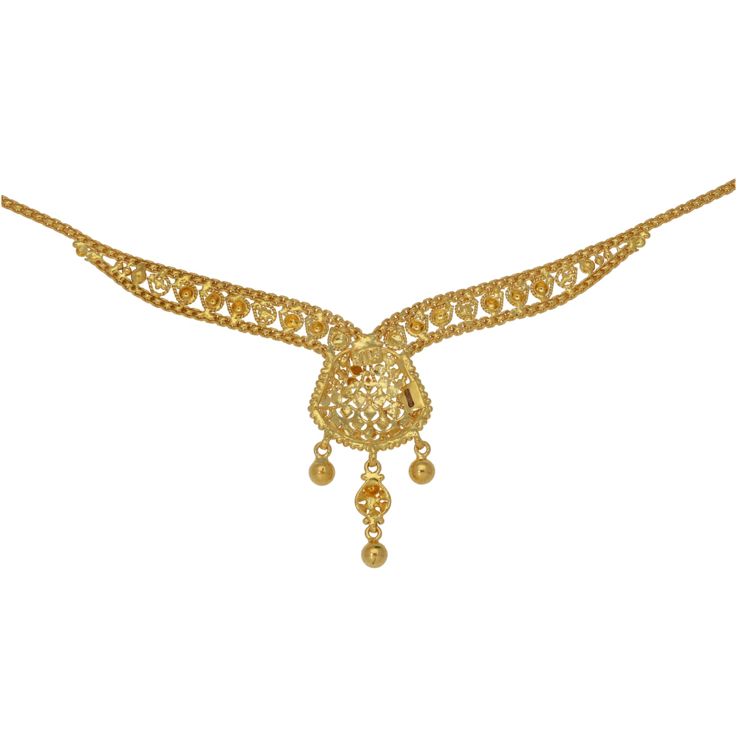 New 22ct Gold Filigree Pendant Necklace 18"