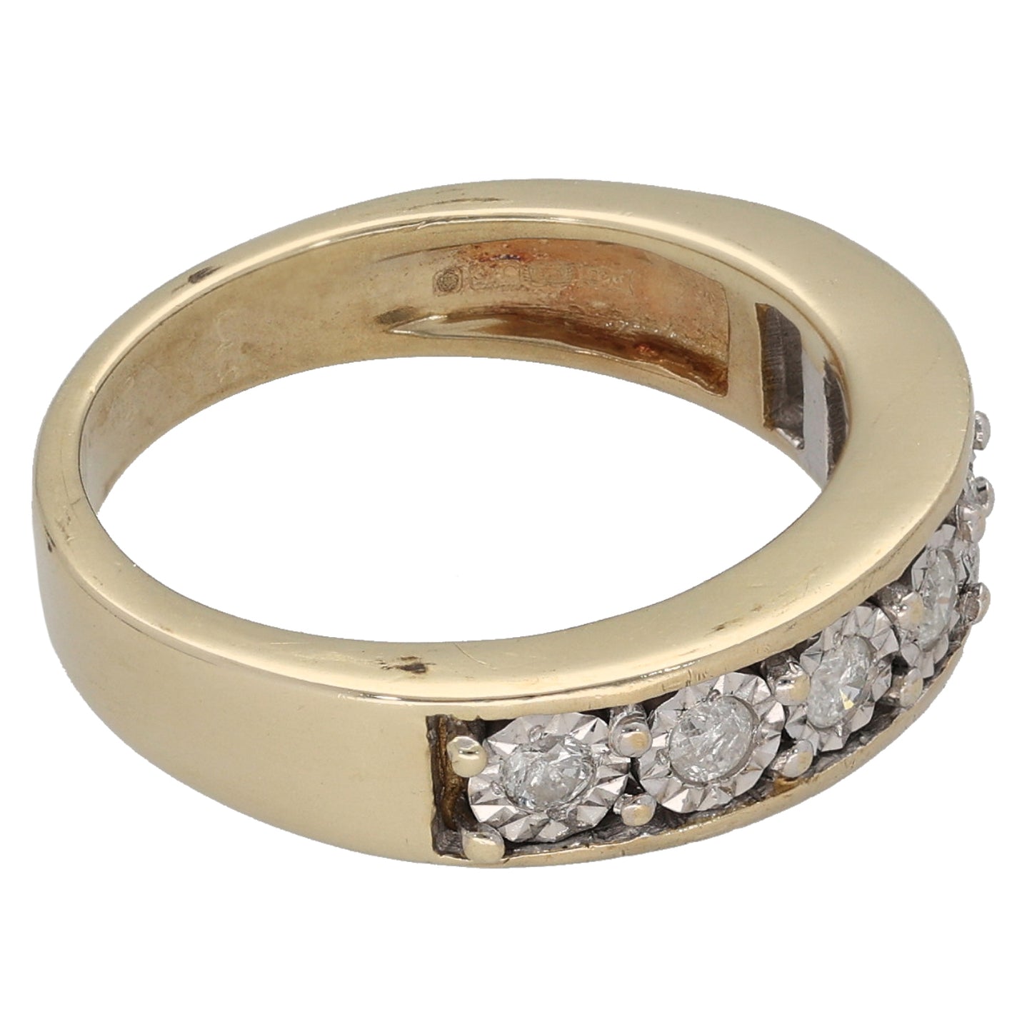 9ct Gold 0.25ct Diamond Half Eternity Ring Size L