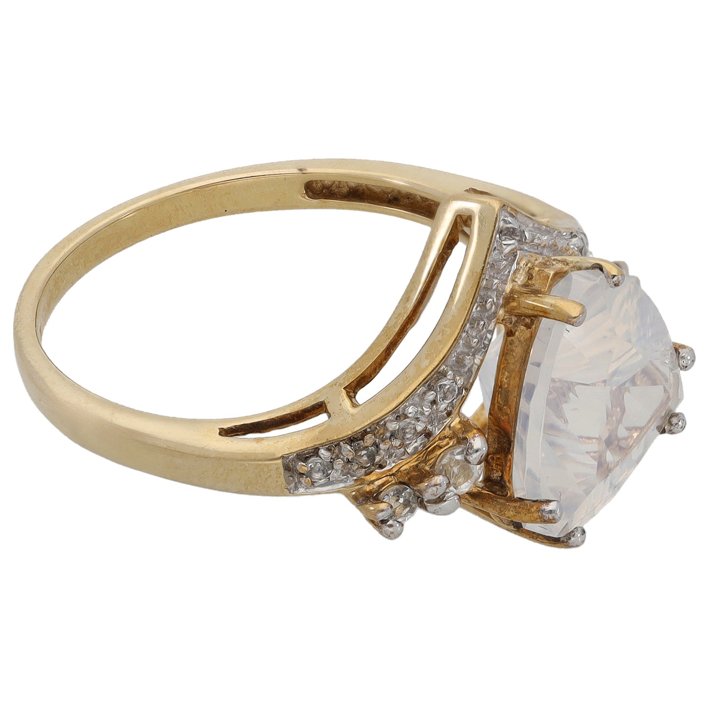 9ct Gold Quartz Dress/Cocktail Ring Size N