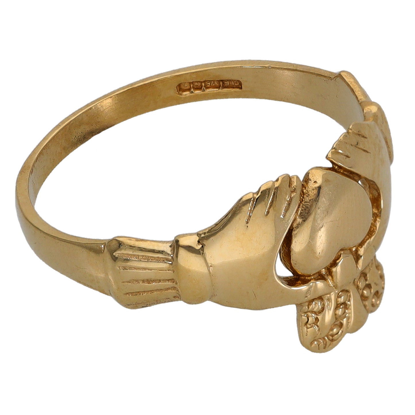 9ct Gold Claddagh Ring Size N