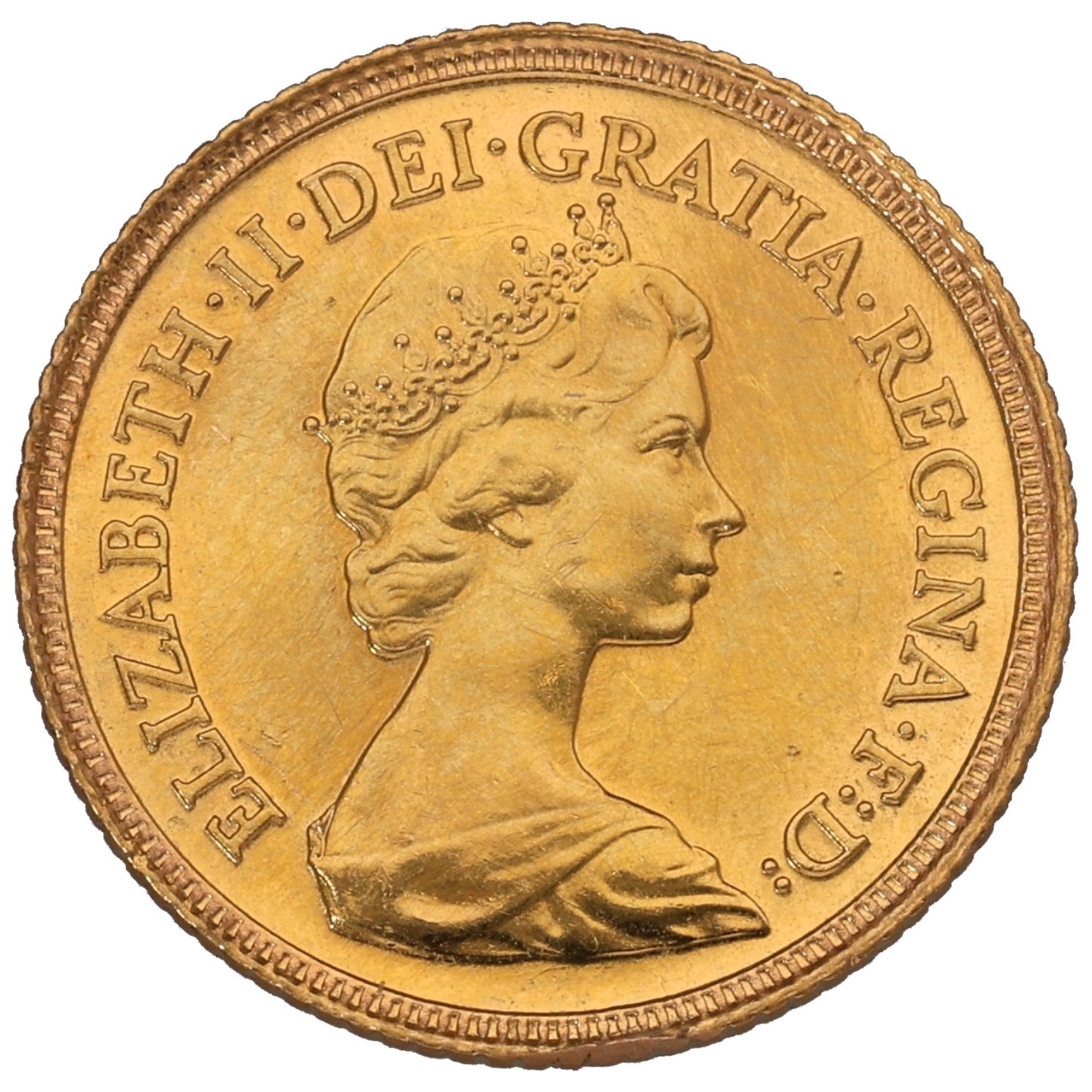 22ct Gold Queen Elizabeth II Half Sovereign Coin 1982