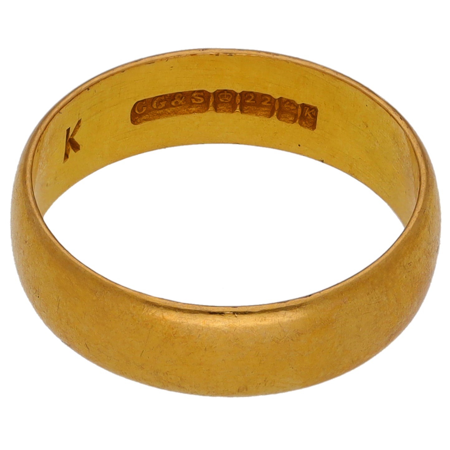 22ct Gold Plain Wedding Ring Size O