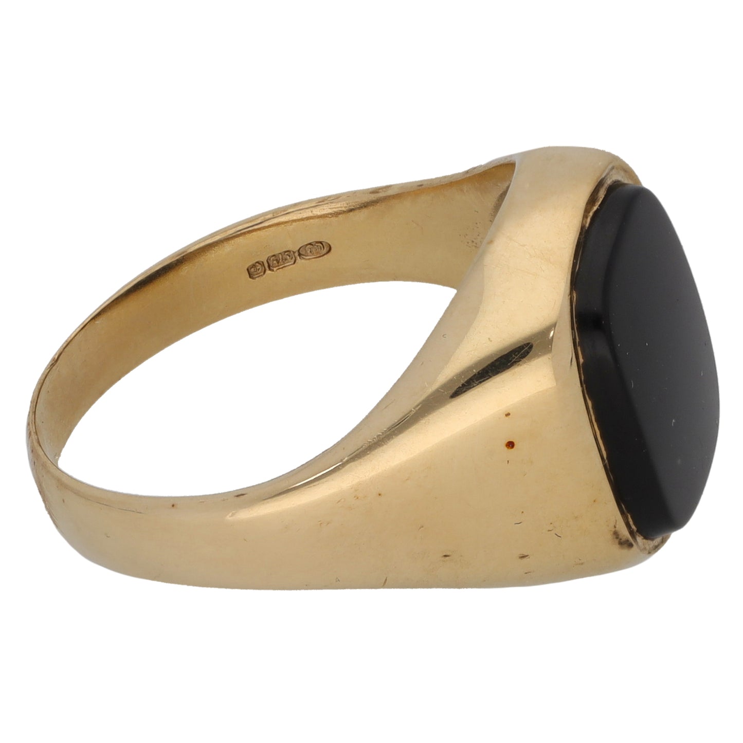 9ct Gold Onyx Single Stone Signet Ring Size P