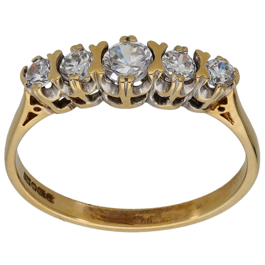 9ct Gold Cubic Zirconia Half Eternity Ring Size O