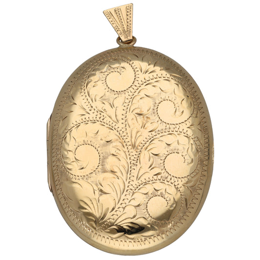 9ct Gold Patterned Locket Pendant